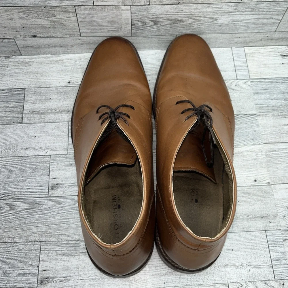 Florsheim Montinaro Brown Leather Plain Toe Chukka Boots 11739-257 Men‎ Sz 10.5D